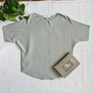 Magaschoni Batwing Knit Sage Green Top Large